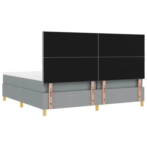 Box spring krevet Svijetlo siva 200 x 200 cm tkanina - Svjetlosiva 200 x 200 cm Dizajn s rombovima Cijena