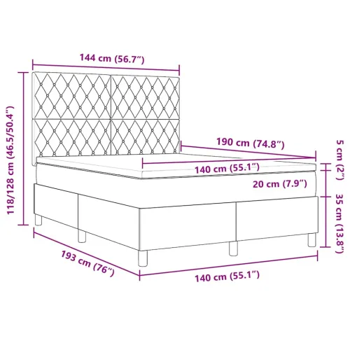 Box spring krevet Tamno plava 140 x 190 cm Baršun - Tamno plava 140 x 190 cm Kristal s dugmadima Cijena