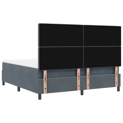 Box spring krevet Tamno siva 180 x 200 cm Baršun - Tamno siva 180 x 200 cm Kristal s dugmadima Cijena