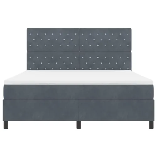 Box spring krevet Tamno siva 180 x 200 cm Baršun - Tamno siva 180 x 200 cm Kristal s dugmadima Cijena