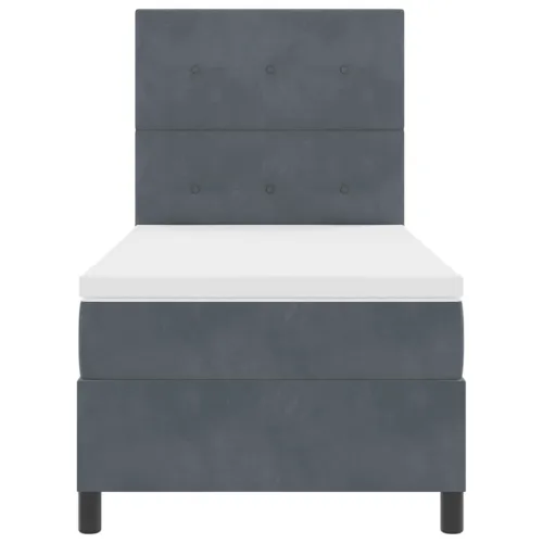 Box spring krevet Tamno siva 90 x 190 cm Baršun - Tamno siva 90 x 190 cm Prošiveno gumbima Cijena
