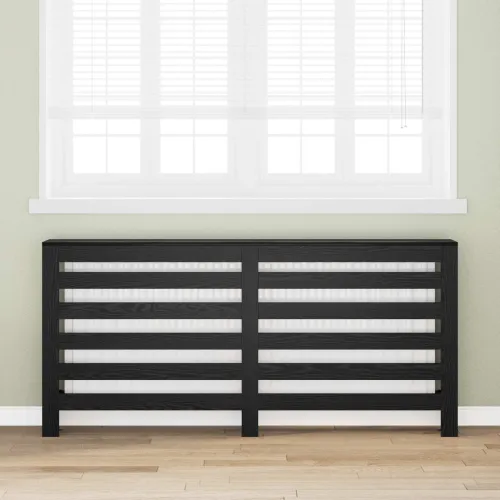 Pokrivač radijatora Crni hrast 175 x 20 x 82 cm - Crni hrast 175 x 20 x 82 cm vodoravne letvice Cijena