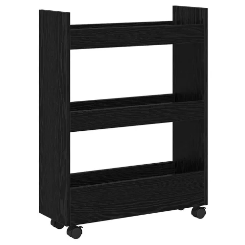Uska kolica za pohranu Crni hrast 60 x 22 x 80 cm - Crni hrast Cijena