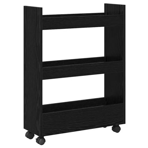Uska kolica za pohranu Crni hrast 60 x 22 x 80 cm - Crni hrast Cijena