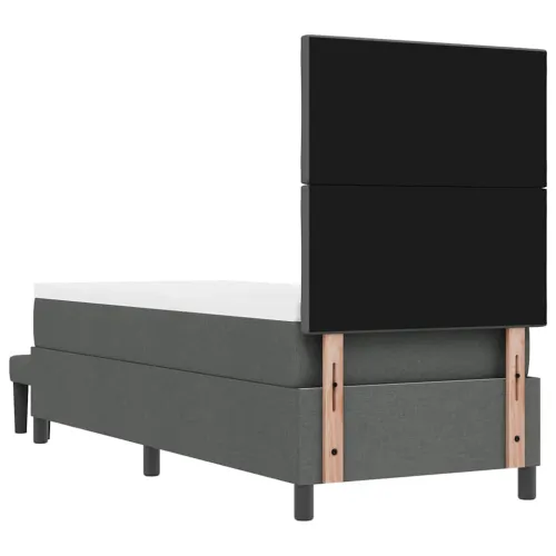 Box spring krevet Tamno siva 80 x 200 cm tkanina - Tamno siva 80 x 200 cm Dizajn s rombovima Cijena