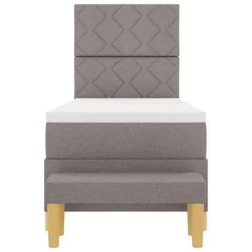 Box spring krevet Sivo-smeđa 200 x 80 cm tkanina - Sivo-smeđa 80 x 200 cm Dizajn s rombovima Cijena