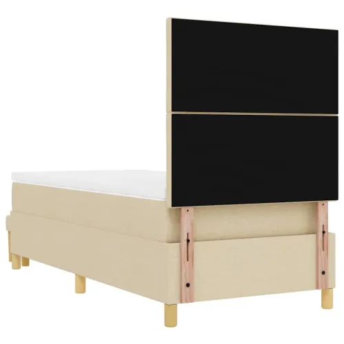 Box spring krevet s jastukom Krema 200 x 100 cm tkanina - Krema 100 x 200 cm Dizajn s rombovima Cijena