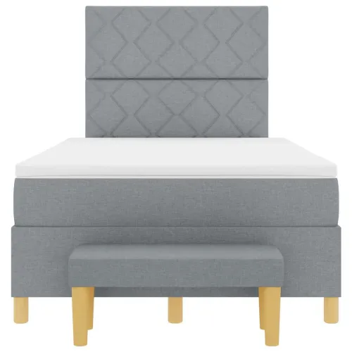 Box spring krevet Svjetlosiva 200 x 120 cm tkanina - Svjetlosiva 120 x 200 cm Dizajn s rombovima Cijena