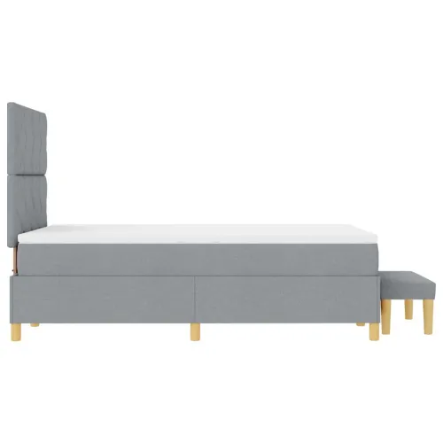 Box spring krevet Svjetlosiva 200 x 120 cm tkanina - Svjetlosiva 120 x 200 cm Dizajn s rombovima Cijena