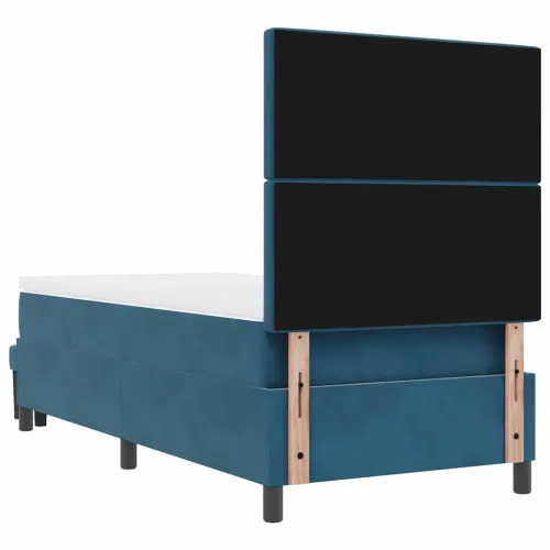 Box spring krevet Tamno plava 190 x 90 cm Baršun - Tamno plava 90 x 190 cm Kristal s dugmadima Cijena
