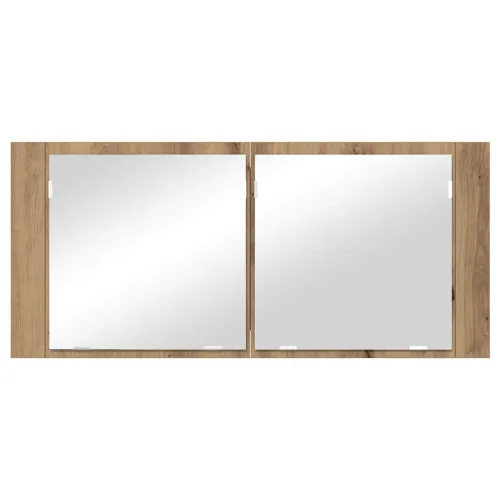 LED Ogledalo s Ormarom Umjetnički hrast 100 x 12 x 45 cm - hrast artisan Cijena