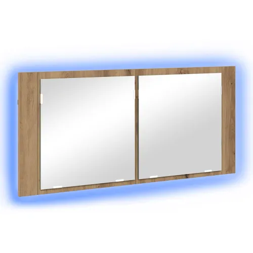 LED Ogledalo s Ormarom Umjetnički hrast 100 x 12 x 45 cm - hrast artisan Cijena