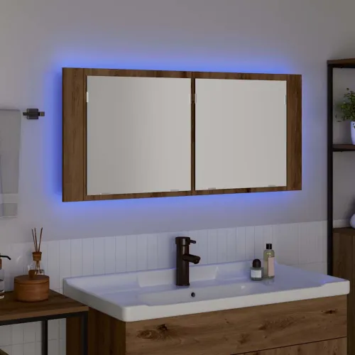 LED Ogledalo s Ormarom Umjetnički hrast 100 x 12 x 45 cm - hrast artisan Cijena