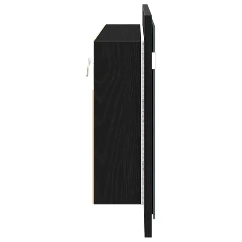 LED Ogledalo s Ormarom Crni hrast 100 x 12 x 45 cm - Crni hrast Cijena