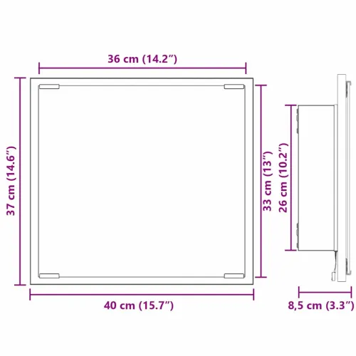 LED kupaonsko ogledalo Crni hrast 40 x 37 x 8.5 cm - Crni hrast Cijena