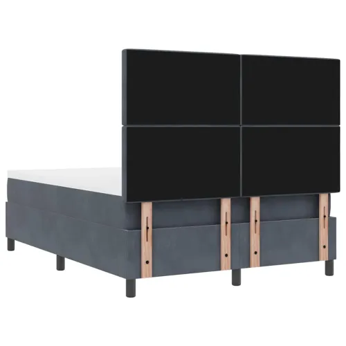 Box spring krevet Tamno siva 200 x 160 cm Baršun - Tamno siva 160 x 200 cm Kristal s dugmadima Cijena