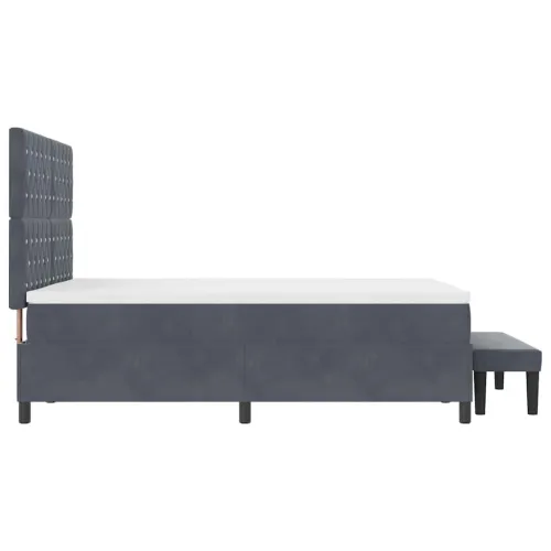 Box spring krevet Tamno siva 200 x 160 cm Baršun - Tamno siva 160 x 200 cm Kristal s dugmadima Cijena
