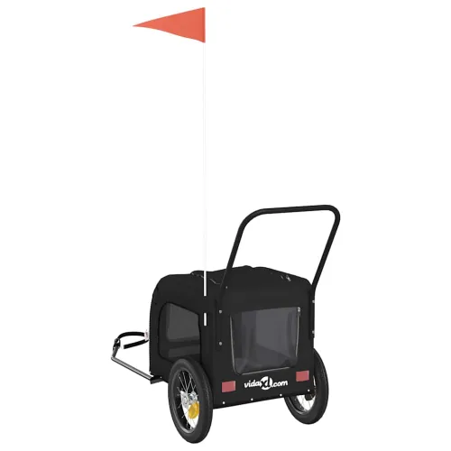 Prikolica za bicikl za kućne ljubimce Crna 125 x 53 x 54 cm - Crna 125 x 53 x 54 cm Cijena