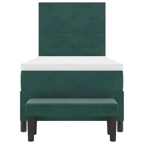 Box spring krevet Tamnozelena 200 x 80 cm Baršun - Tamnozelena 80 x 200 cm Prošiveno gumbima Cijena
