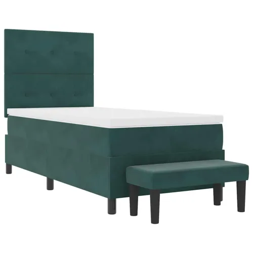 Box spring krevet Tamnozelena 200 x 80 cm Baršun - Tamnozelena 80 x 200 cm Prošiveno gumbima Cijena