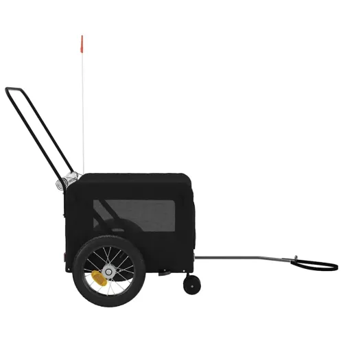 Prikolica za bicikl za ljubimce crna od tkanine i željeza - Crna 120 x 54.5 x 53 cm Cijena