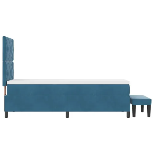 Box spring krevet Tamno plava 200 x 80 cm Baršun - Tamno plava 80 x 200 cm Dizajn s rombovima Cijena