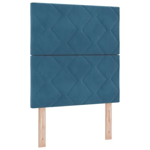 Box spring krevet Tamno plava 200 x 80 cm Baršun - Tamno plava 80 x 200 cm Dizajn s rombovima Cijena