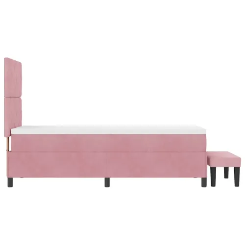 Box spring krevet Ružičasta 200 x 80 cm Baršun - Ružičasta 80 x 200 cm Dizajn s rombovima Cijena