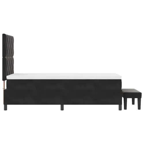 Box spring krevet s uzglavljem Crna 200 x 100 cm Baršun - Crna 100 x 200 cm Dizajn s rombovima Cijena