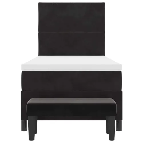Box spring krevet s uzglavljem Crna 200 x 100 cm Baršun - Crna 100 x 200 cm Dizajn s rombovima Cijena