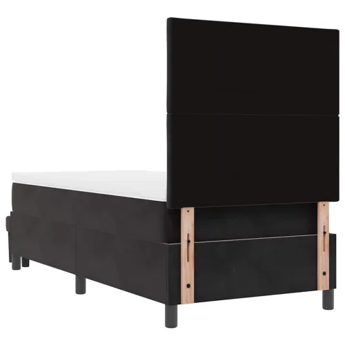 Box spring krevet s uzglavljem Crna 200 x 100 cm Baršun - Crna 100 x 200 cm Dizajn s rombovima Cijena