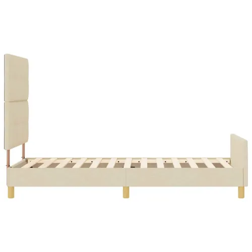 Okvir za krevet s uzglavljem Krema 80 x 200 cm tkanina - Krema 80 x 200 cm Prošiveno gumbima Cijena