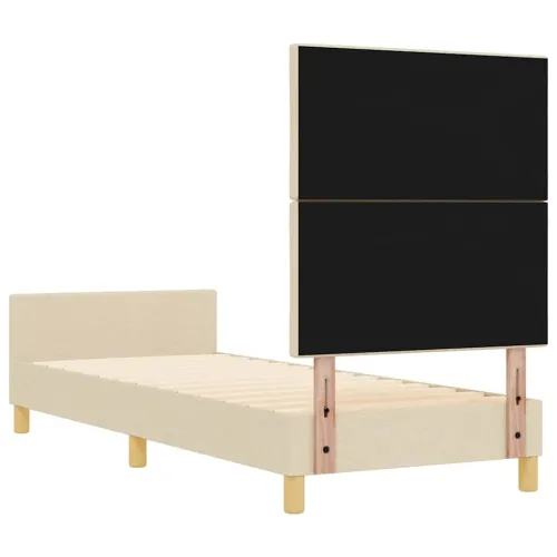 Okvir za krevet s uzglavljem Krema 80 x 200 cm tkanina - Krema 80 x 200 cm Dizajn s rombovima Cijena