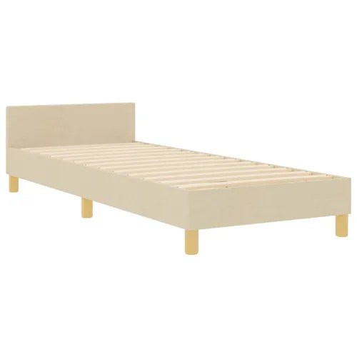 Okvir za krevet s uzglavljem Krema 80 x 200 cm tkanina - Krema 80 x 200 cm Dizajn s rombovima Cijena