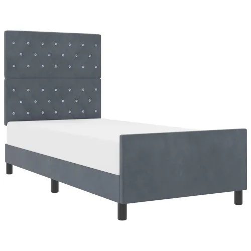 Box spring krevet Tamno siva 90 x 190 cm Baršun - Tamno siva 90 x 190 cm Kristal s dugmadima Cijena