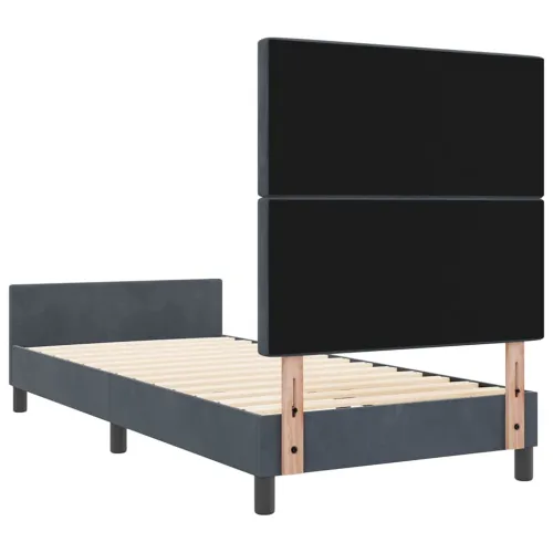 Box spring krevet Tamno siva 90 x 200 cm Baršun - Tamno siva 90 x 200 cm Kristal s dugmadima Cijena
