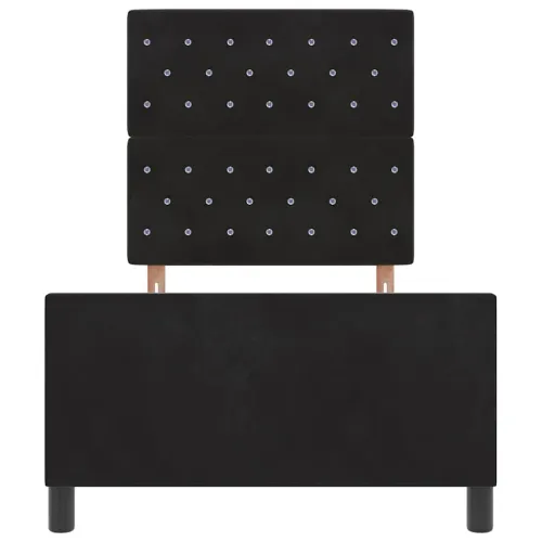 Box spring krevet s uzglavljem Crna 100 x 200 cm Baršun - Crna 100 x 200 cm Kristal s dugmadima Cijena