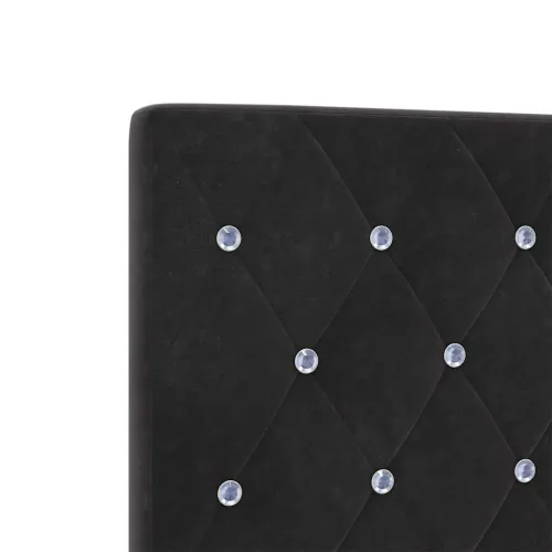 Box spring krevet s uzglavljem Crna 100 x 200 cm Baršun - Crna 100 x 200 cm Kristal s dugmadima Cijena