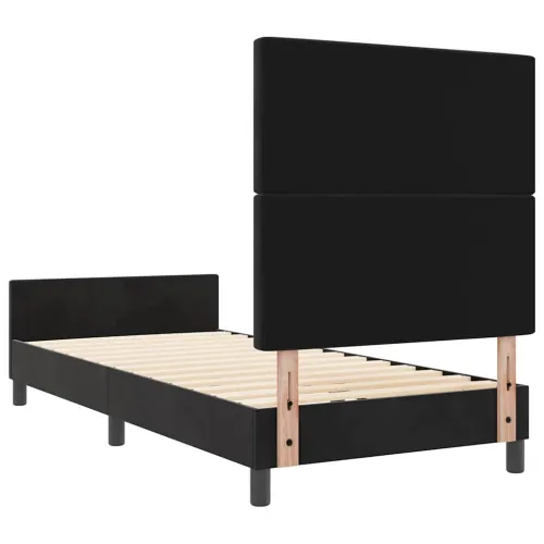 Box spring krevet s uzglavljem Crna 100 x 200 cm Baršun - Crna 100 x 200 cm Kristal s dugmadima Cijena