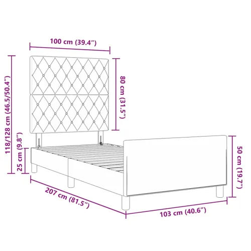 Box spring krevet s uzglavljem Crna 100 x 200 cm Baršun - Crna 100 x 200 cm Kristal s dugmadima Cijena