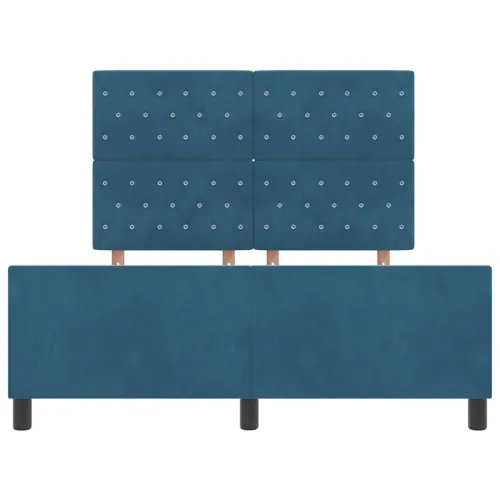 Box spring krevet Tamno plava 140 x 200 cm Baršun - Tamno plava 140 x 200 cm Kristal s dugmadima Cijena