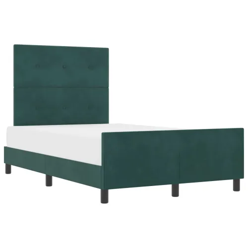 Box spring krevet Tamnozelena 120 x 190 cm Baršun - Tamnozelena 120 x 190 cm Prošiveno gumbima Cijena