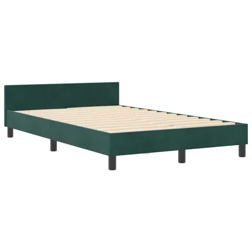 Box spring krevet Tamnozelena 120 x 190 cm Baršun - Tamnozelena 120 x 190 cm Prošiveno gumbima Cijena