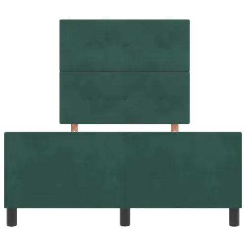 Box spring krevet Tamnozelena 120 x 190 cm Baršun - Tamnozelena 120 x 190 cm Prošiveno gumbima Cijena