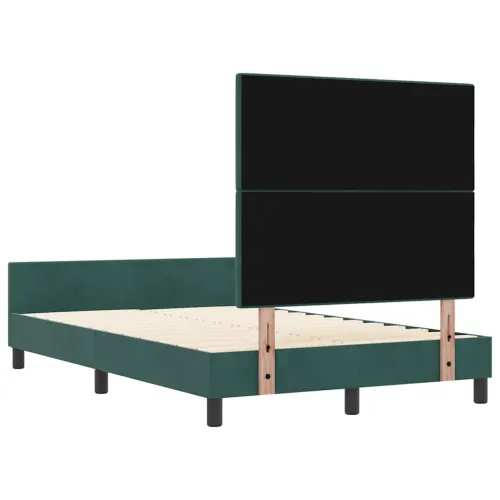 Box spring krevet Tamnozelena 120 x 190 cm Baršun - Tamnozelena 120 x 190 cm Prošiveno gumbima Cijena