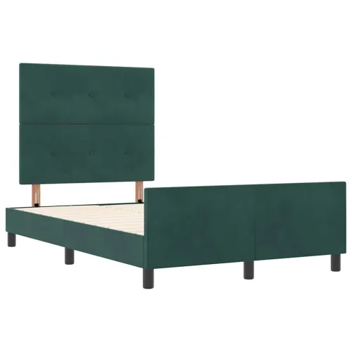 Box spring krevet Tamnozelena 120 x 190 cm Baršun - Tamnozelena 120 x 190 cm Prošiveno gumbima Cijena