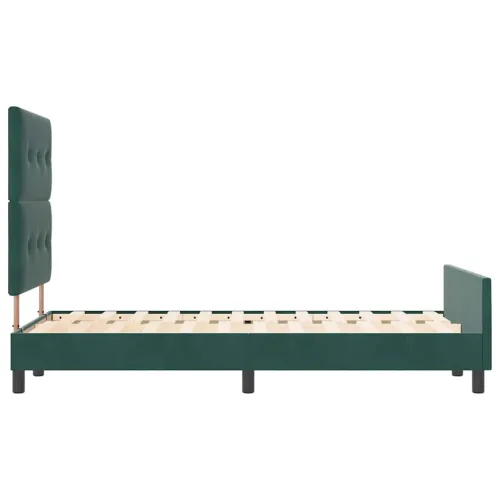 Box spring krevet Tamnozelena 120 x 190 cm Baršun - Tamnozelena 120 x 190 cm Prošiveno gumbima Cijena