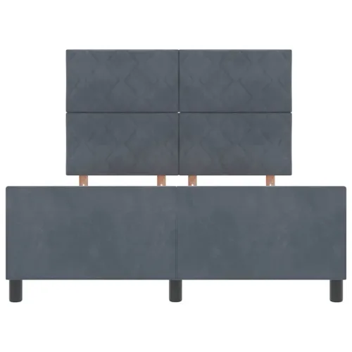 Box spring krevet Tamno siva 140 x 200 cm Baršun - Tamno siva 140 x 200 cm Dizajn s rombovima Cijena