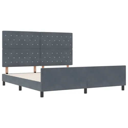 Box spring krevet Tamno siva 180 x 200 cm Baršun - Tamno siva 180 x 200 cm Kristal s dugmadima Cijena
