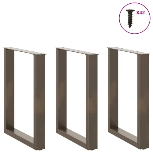 Noge za blagovaonski stol U-oblik 3 kom Prirodni čelik 70 x (72-73) cm Čelik - Prirodna 70 x (72-73) cm 3 Cijena